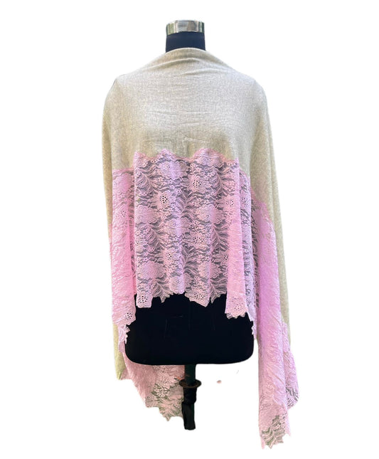 Dahlia Half Lace Half Knitted Stole