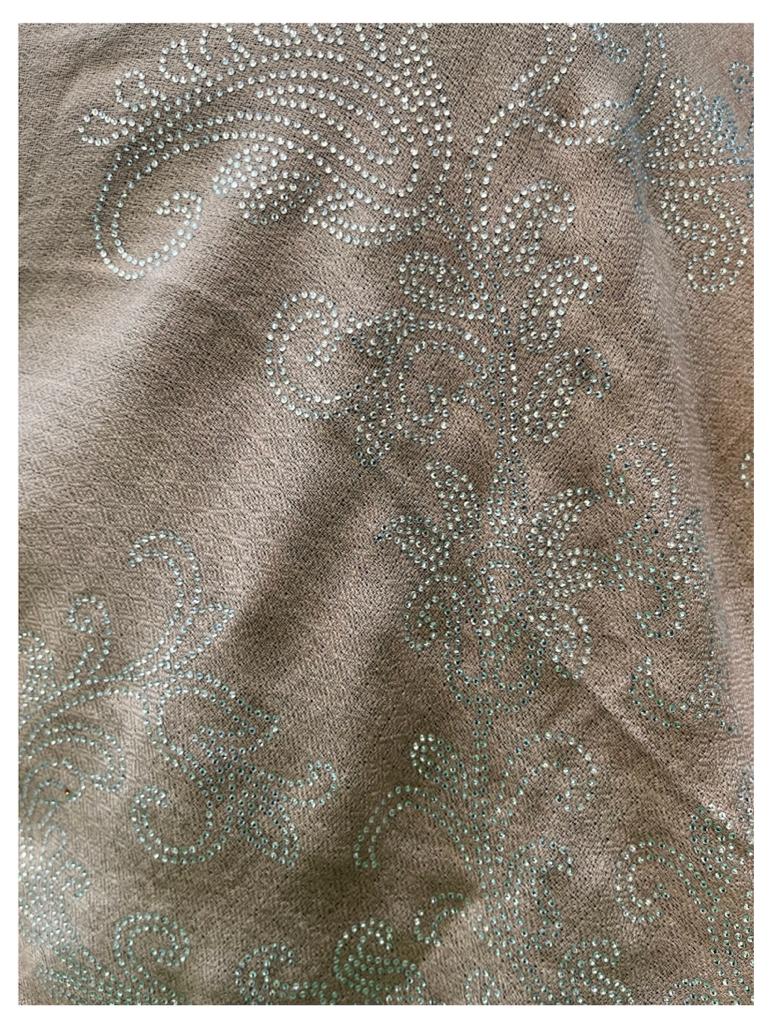 Carnation Charm Pashmina Stole With All Over Swarovski Crystal Floral