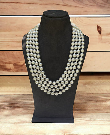 4 Line Shell Pearl Necklace