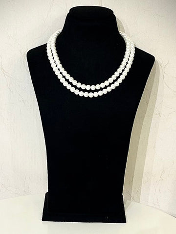 Plumeria Shirt Dress + Swan Shell Pearl Necklace Combo