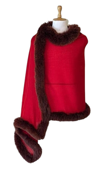 Flora Pashmina Allside Fur Shawl