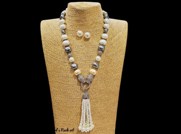 Multicolor Shell Pearl Necklace Set (26 inches)