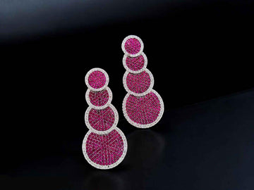 Gradient Circular Drop Earrings