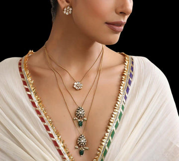 Triple Layer Kundan Necklace Set