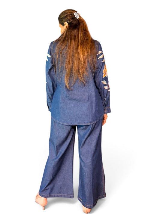 Embroidered Denim Co-ord Set