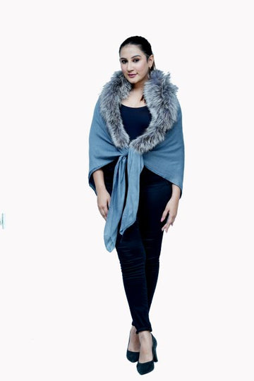 Periwinkle Double Fur Scarf