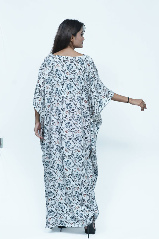 Printed Kashmiri Embroidered Long Kaftan