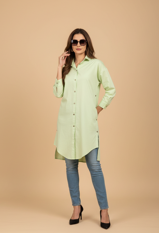 Plumeria Shirt Dress