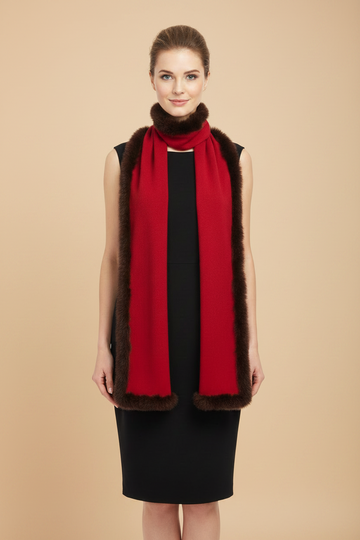 Flora Pashmina Allside Fur Shawl