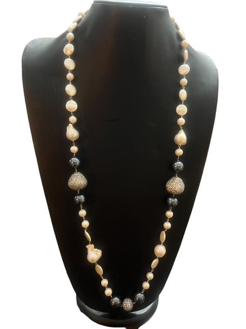 Single Line Necklace With Baroque Pearls