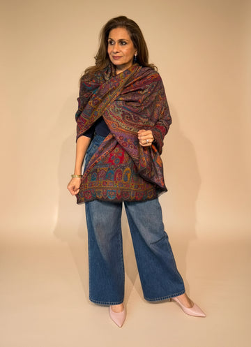 Gulmohar Fine Wool Jamawar Shawl