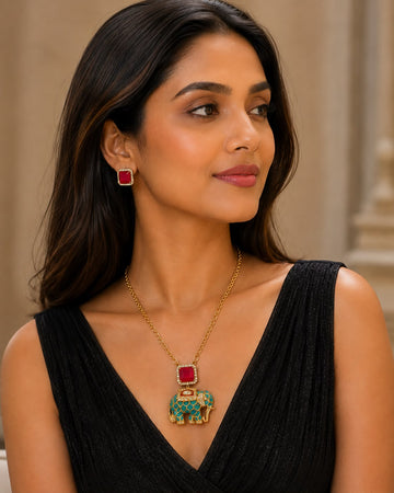 Gajraj Charm Necklace Set