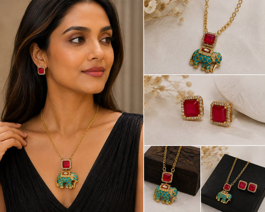 Gajraj Charm Necklace Set