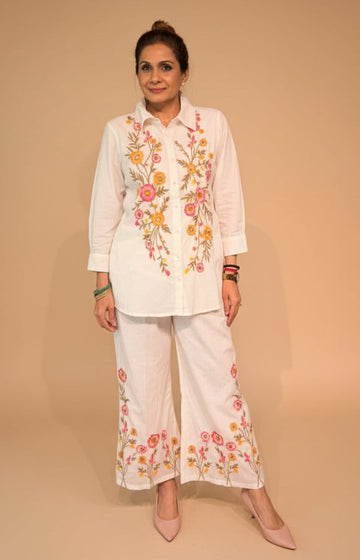 Floral Bloom Embroidered Co-ord Set
