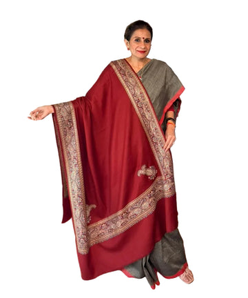 Fine Wool Pashmina Badami Shawl