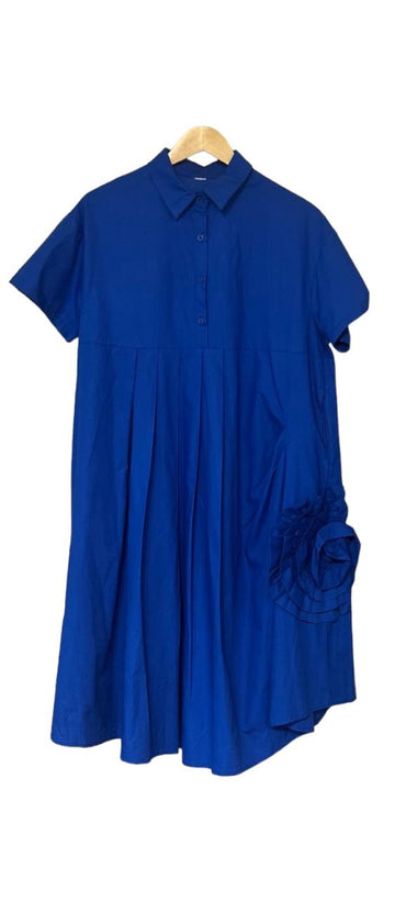 Saffron Side Flower Shirt Dress