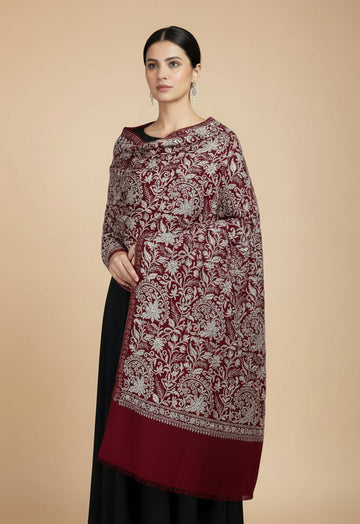 Fiama Pashmina Allover Silk Thread Embroidery Stole