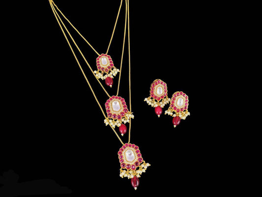 Kundan Inspired Triple Layer Necklace Set