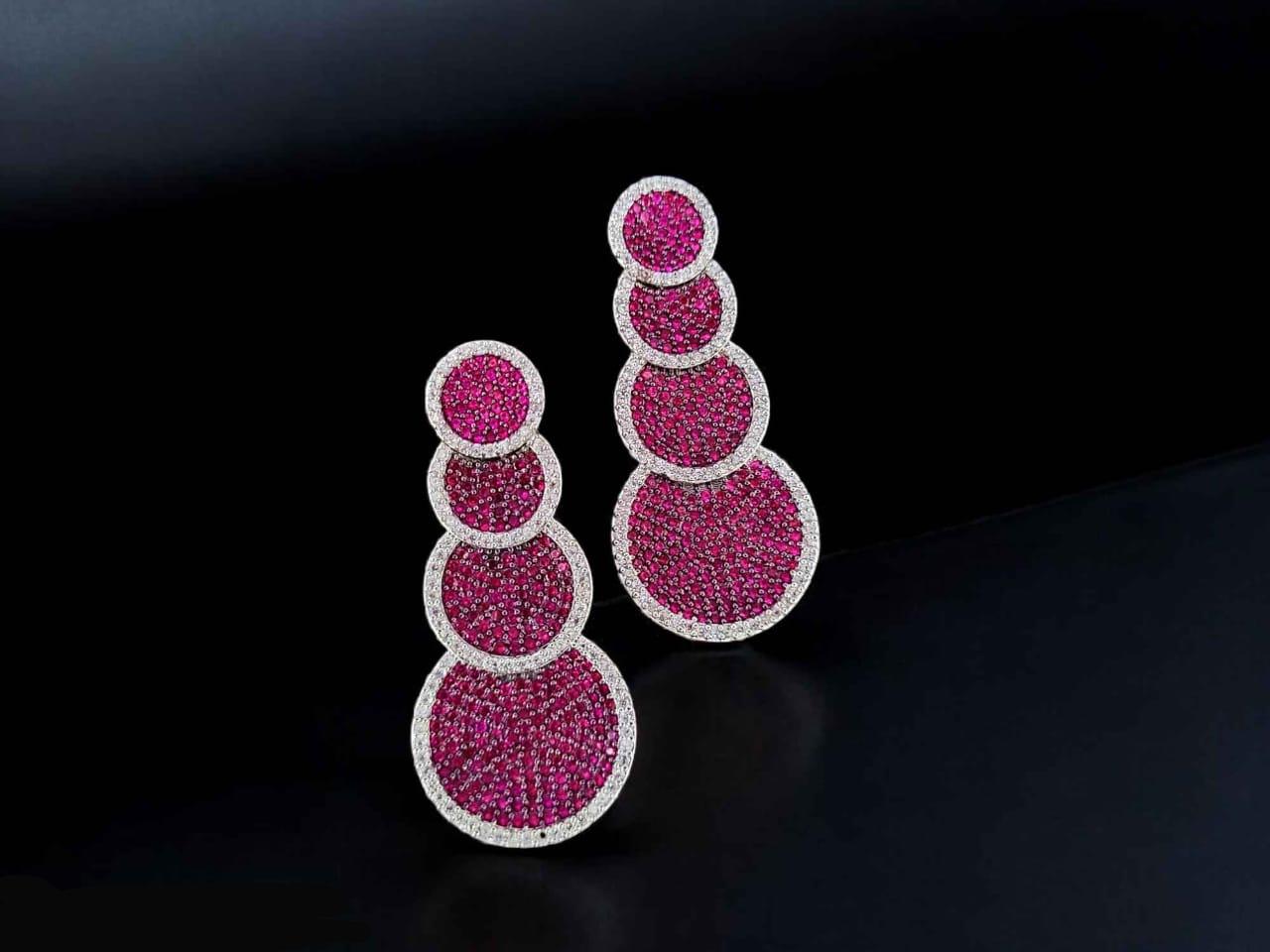 Gradient Circular Drop Earrings