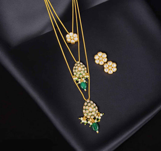 Triple Layer Kundan Necklace Set