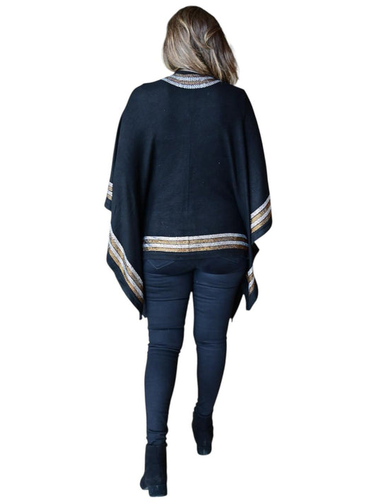 Lily Knitted Cape with 20 lines Border Crystal