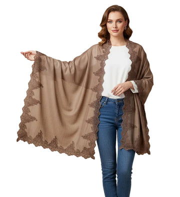 Lace-Trimmed Elegant Shawl