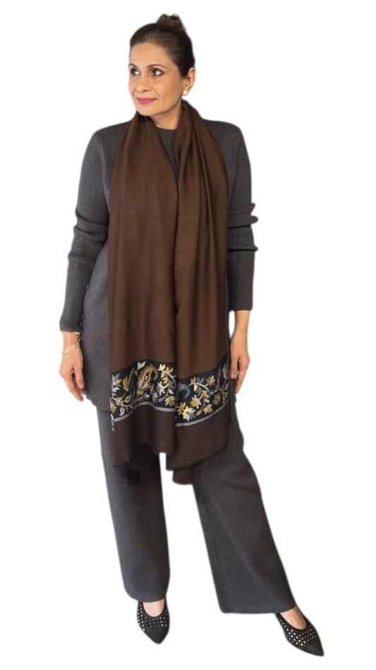 Mars Pashmina Kani Border Stole