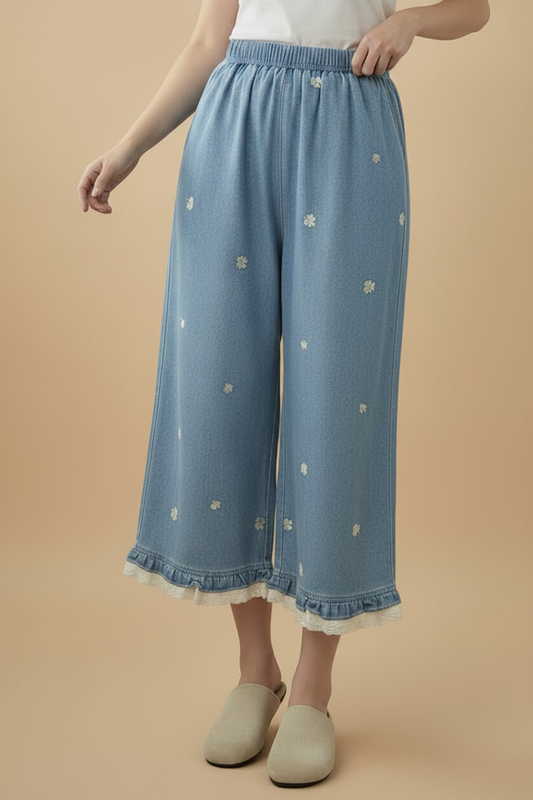 Floral Denim ( Free Size )