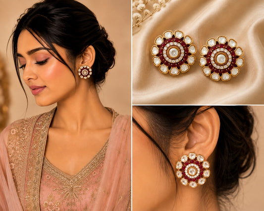 Noor Kundan Stud Earrings